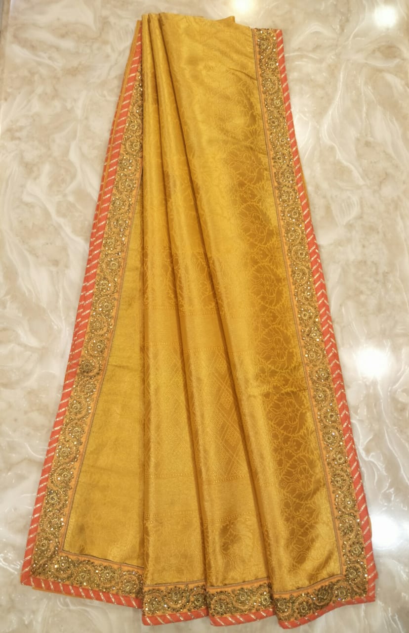 Designer Banarsi Weaved Border Look Silk Saree