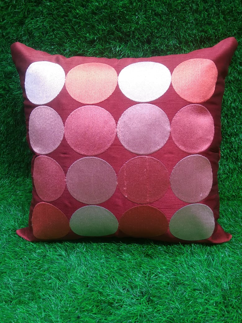 Silk Embroidered Cushion Cover Set by HOMIEKART.