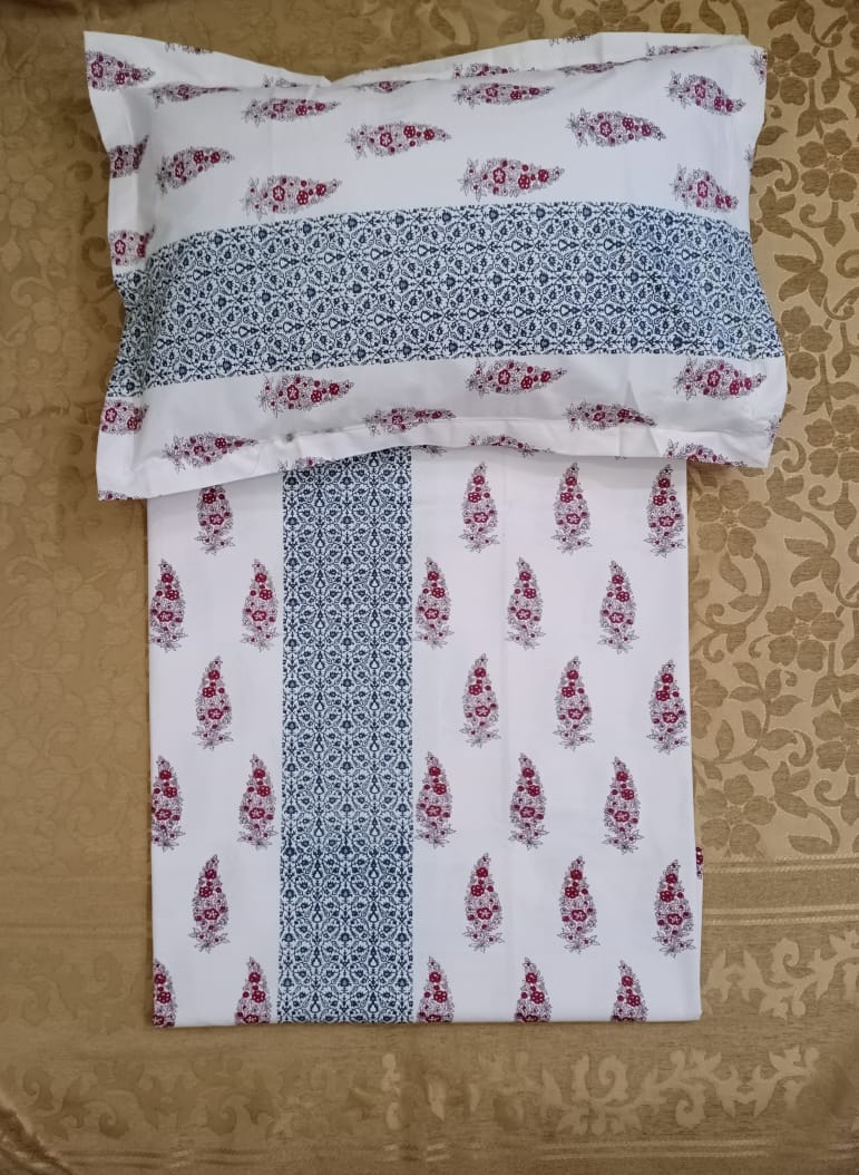 100% Cotton  Printed Double Bedsheet With 2 Pillow Cover  By Homiekart