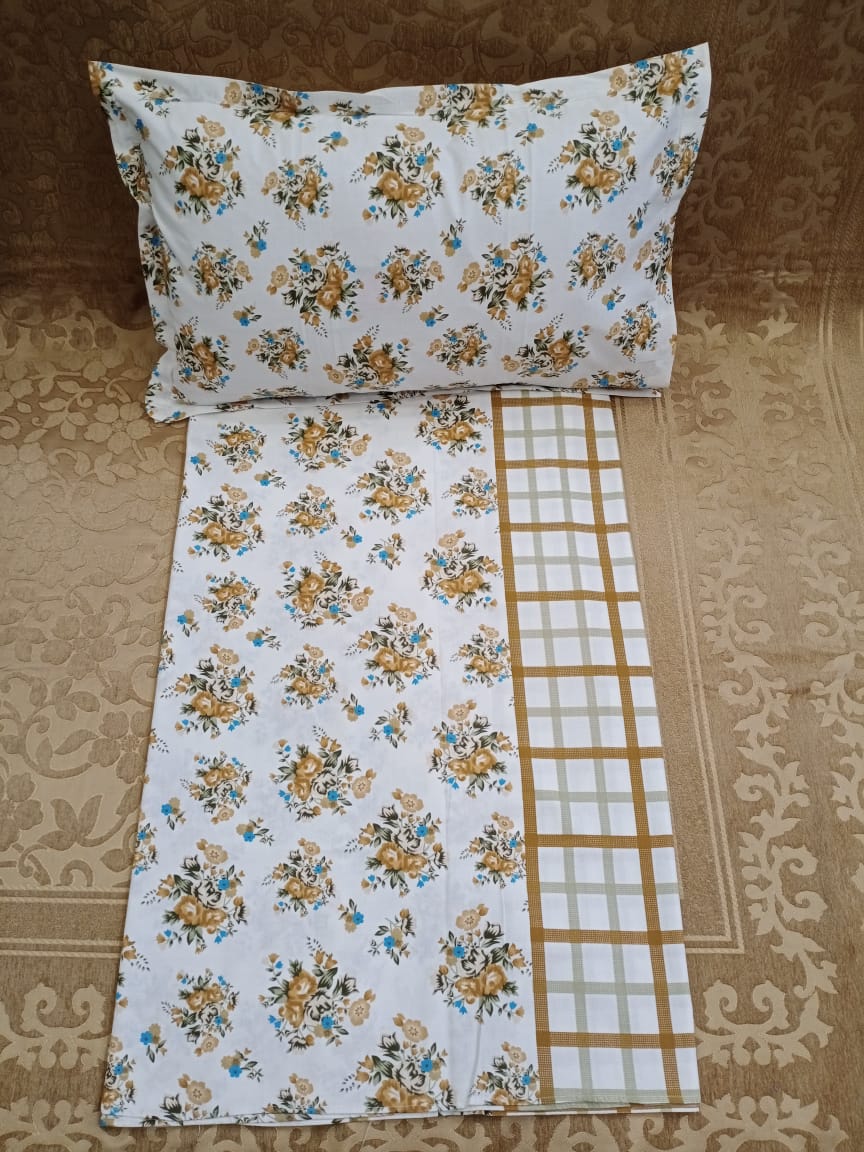 100% Cotton  Printed Double Bedsheet With 2 Pillow Cover  By Homiekart