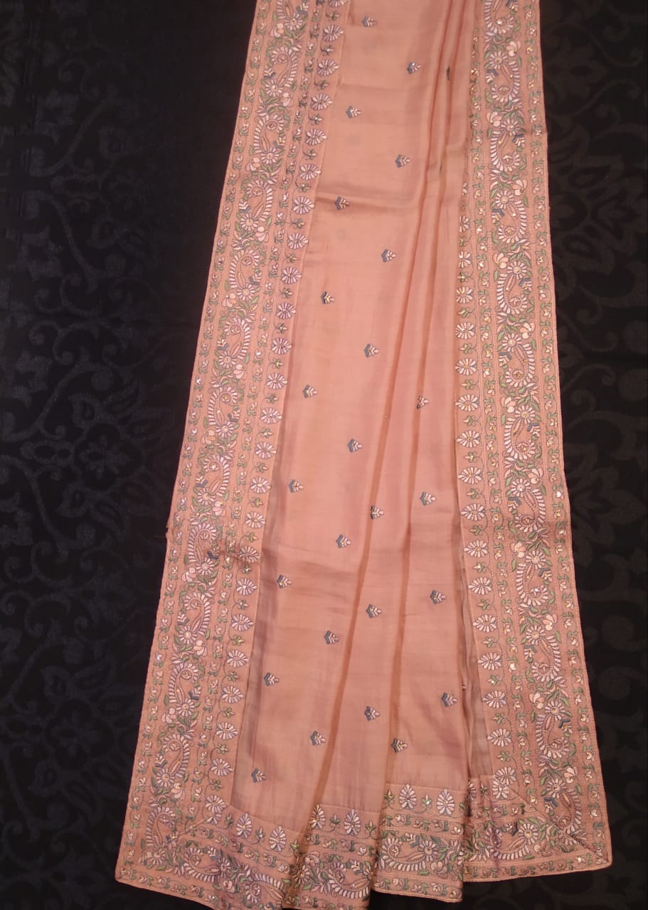 Summer Silk Multi Thread Embroidered Saree