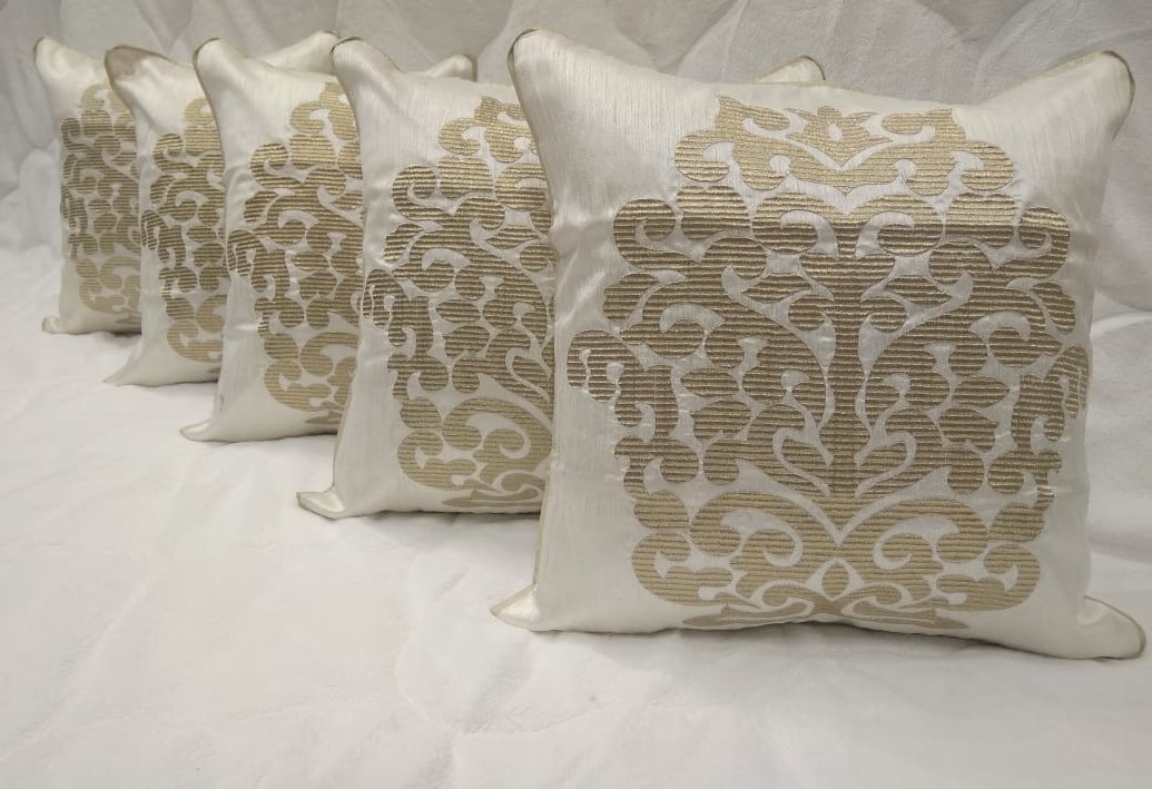 Zari Embroidered Cushion Covers by HOMIEKART.