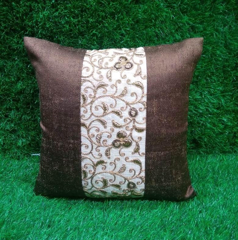Designer Half n half Silk Zari Woven Cushion Covers by HOMIEKART.