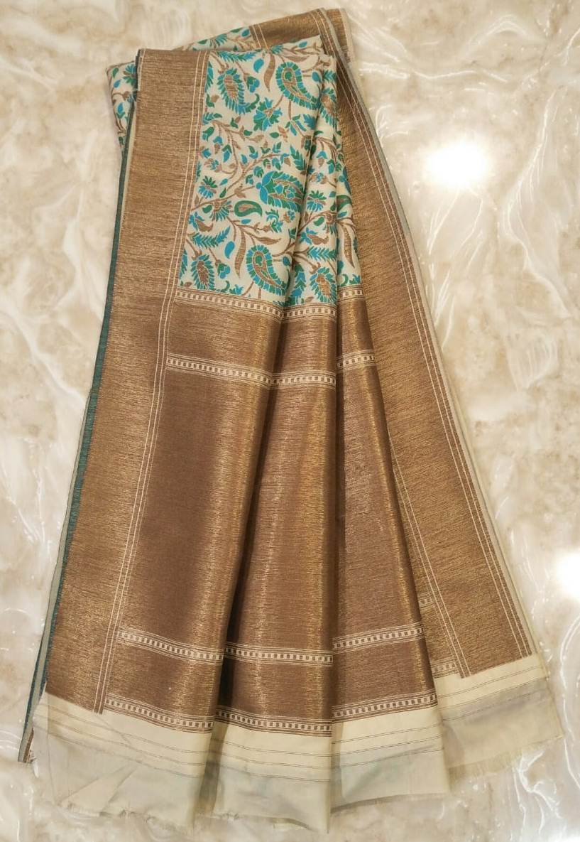Designer Silk Saree with Paisley Weave.