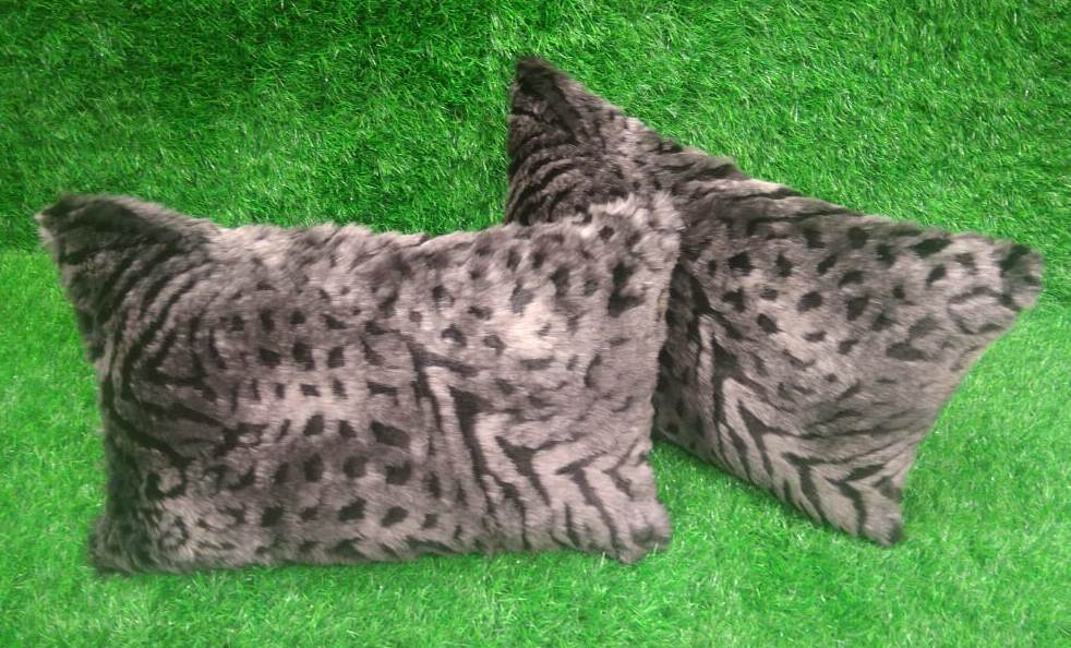 Faux Fur Animal Print Pair of Sham Pillow Covers by HOMIEKART