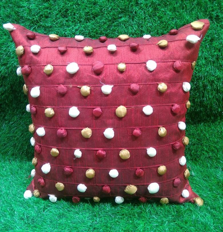 Button Look Silk Cushion Covers by HOMIEKART.