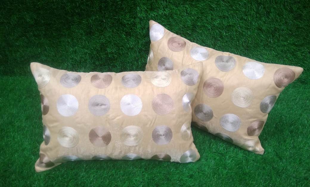 Silk Embroidered Pair of Sham Pillow Covers by HOMIEKART