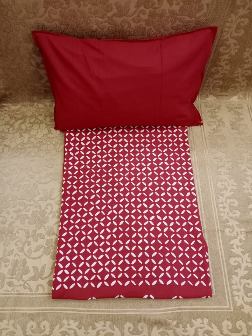 100% Cotton  Applic Work Double Bedsheet With 2 Pillow Cover  By Homiekart