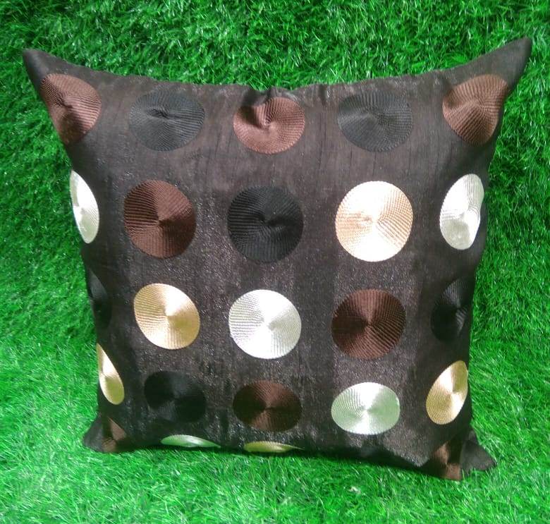 Silk Embroidered Cushion Cover Set by HOMIEKART.