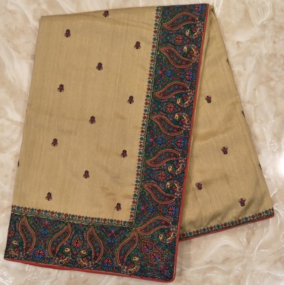 Summer Silk Multi Thread Embroidered Saree