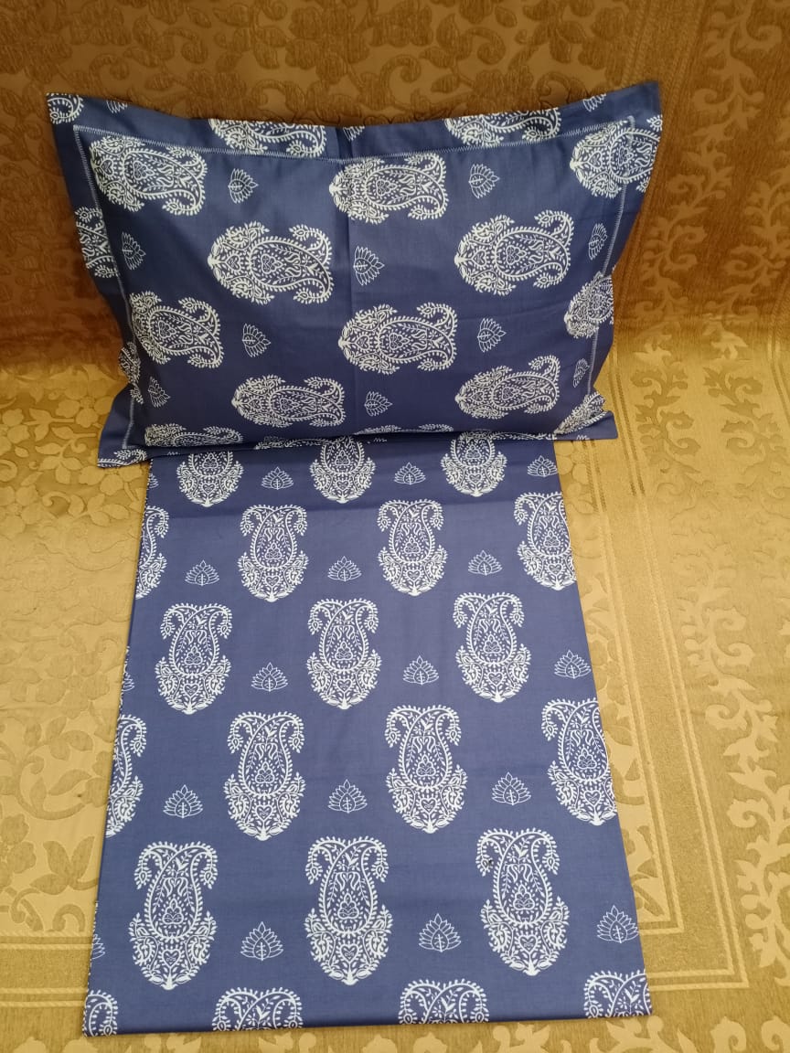 100% Cotton  Printed Double Bedsheet With 2 Pillow Cover  By Homiekart