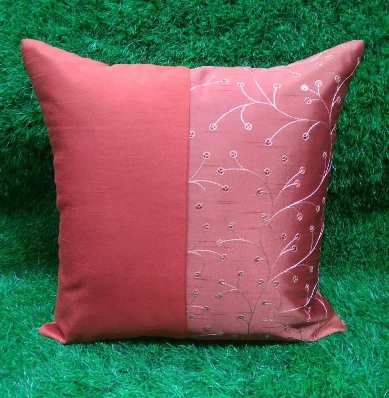 Designer Half n Half Silk Cushion Covers by HOMIEKART.