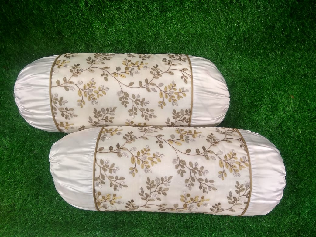Tissue Embroidered of Bolster Covers by Homiekart