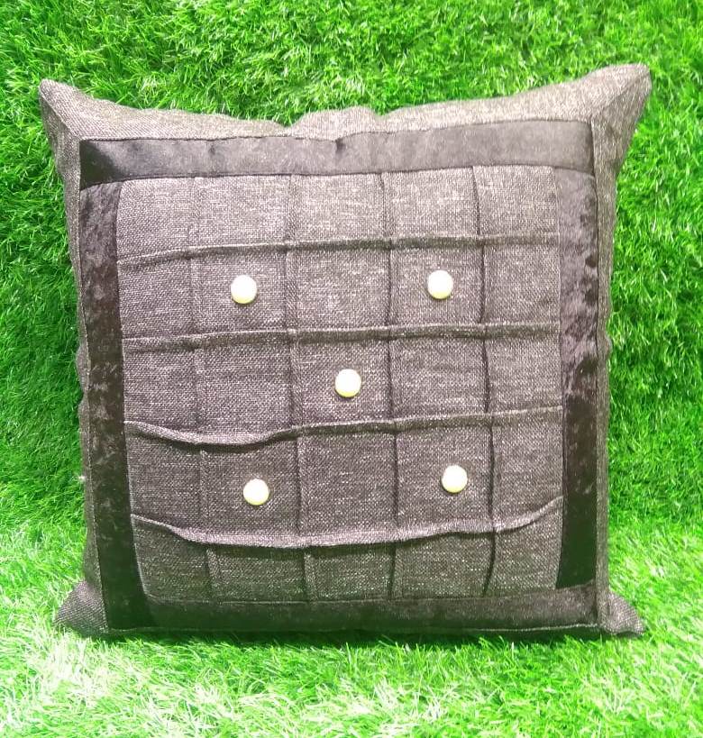 Jute checkered Cushion Cover Set by HOMIEKART.