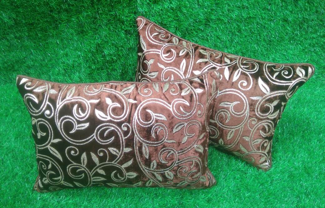 Velvet Embossed Pair of Sham Pillow Covers by HOMIEKART
