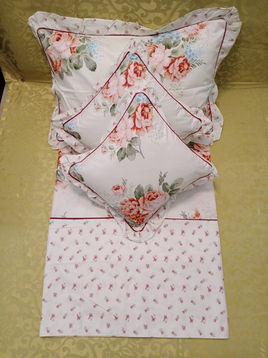 100% Cotton Printed Bedsheet Set by Homiekart