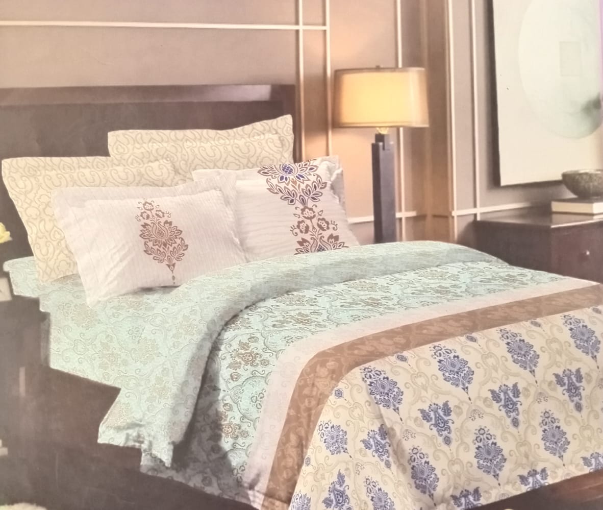 BOMBAY DYEING Charlotte 100% Cotton  Double Bedsheet Set