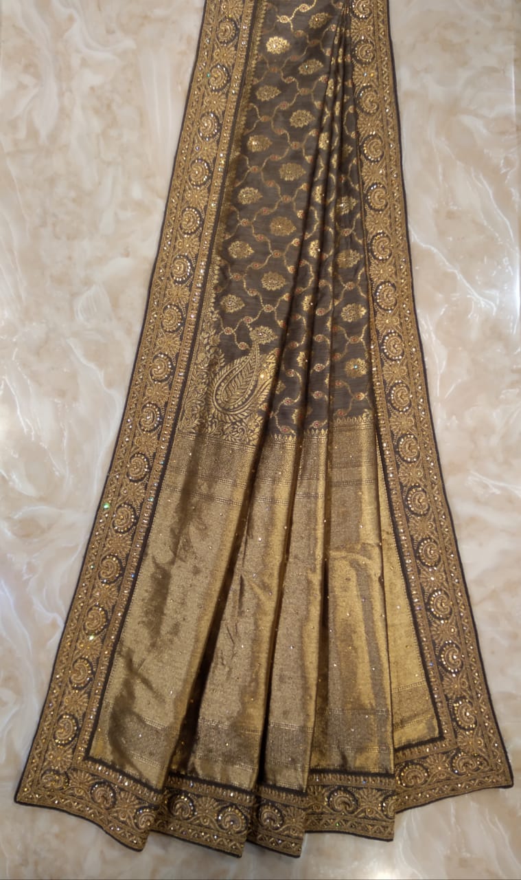 Handloom Silk Heavy Border Allover Woven Saree