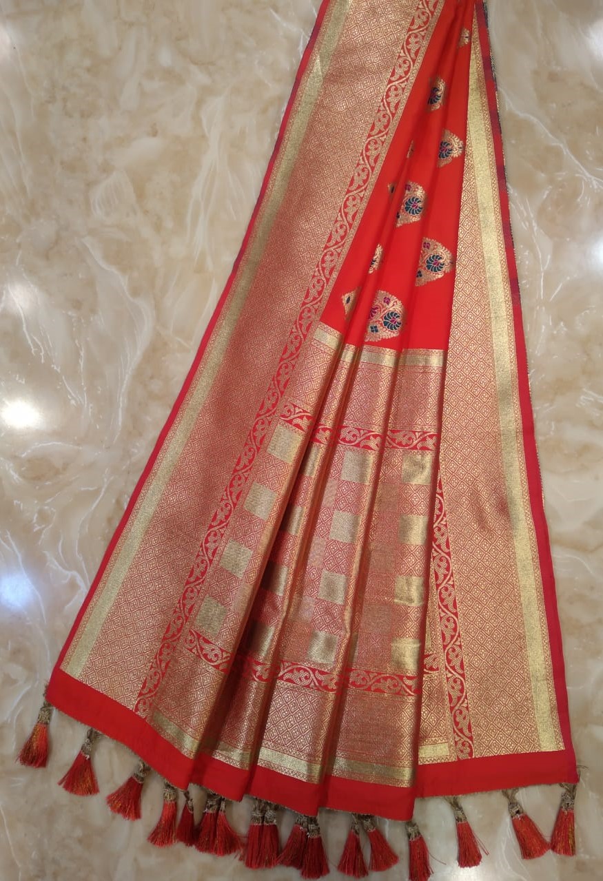 Traditional Booti Style Banarsi Silk Saree