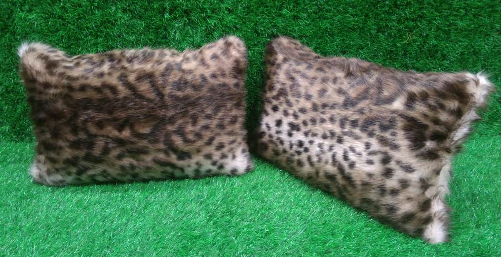 Faux Fur Animal Print Pair of Sham Pillow Covers by HOMIEKART