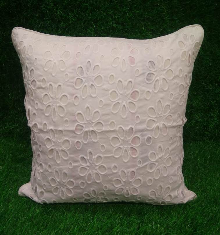Cotton Cut work Cushion Covers by HOMIEKART.