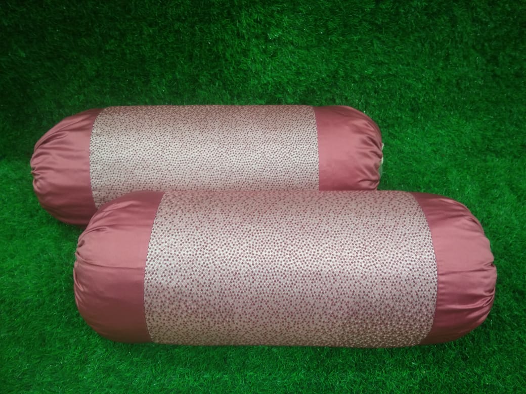 Jacquard Silk Woven Pattern Pair of Bolster Covers by Homiekart