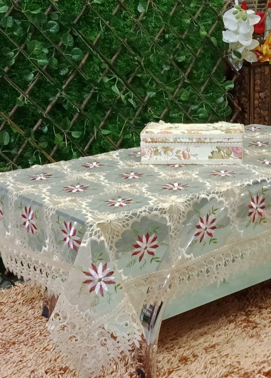 Beautiful Tissue Embroidered Center Table Covers by Homiekart