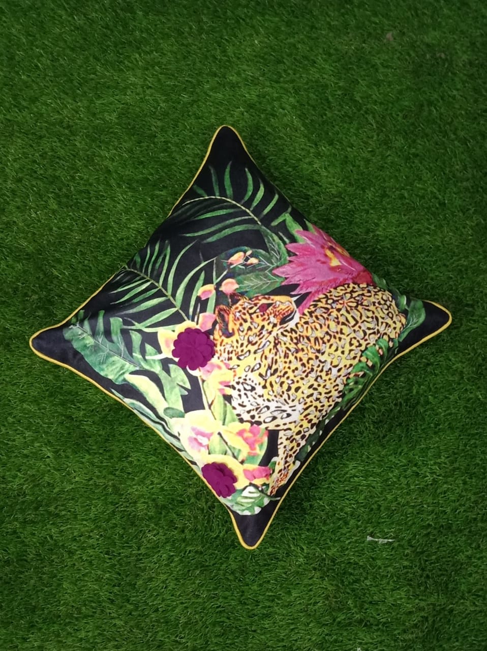 Multi color Embroidered Jungle Look Designer Cushion Covers by HOMIEKART.
