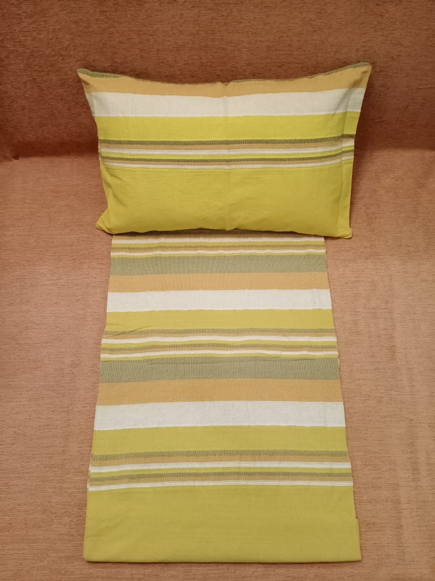 Handloom Cotton Striped Double Bedcover BY HOMIEKART