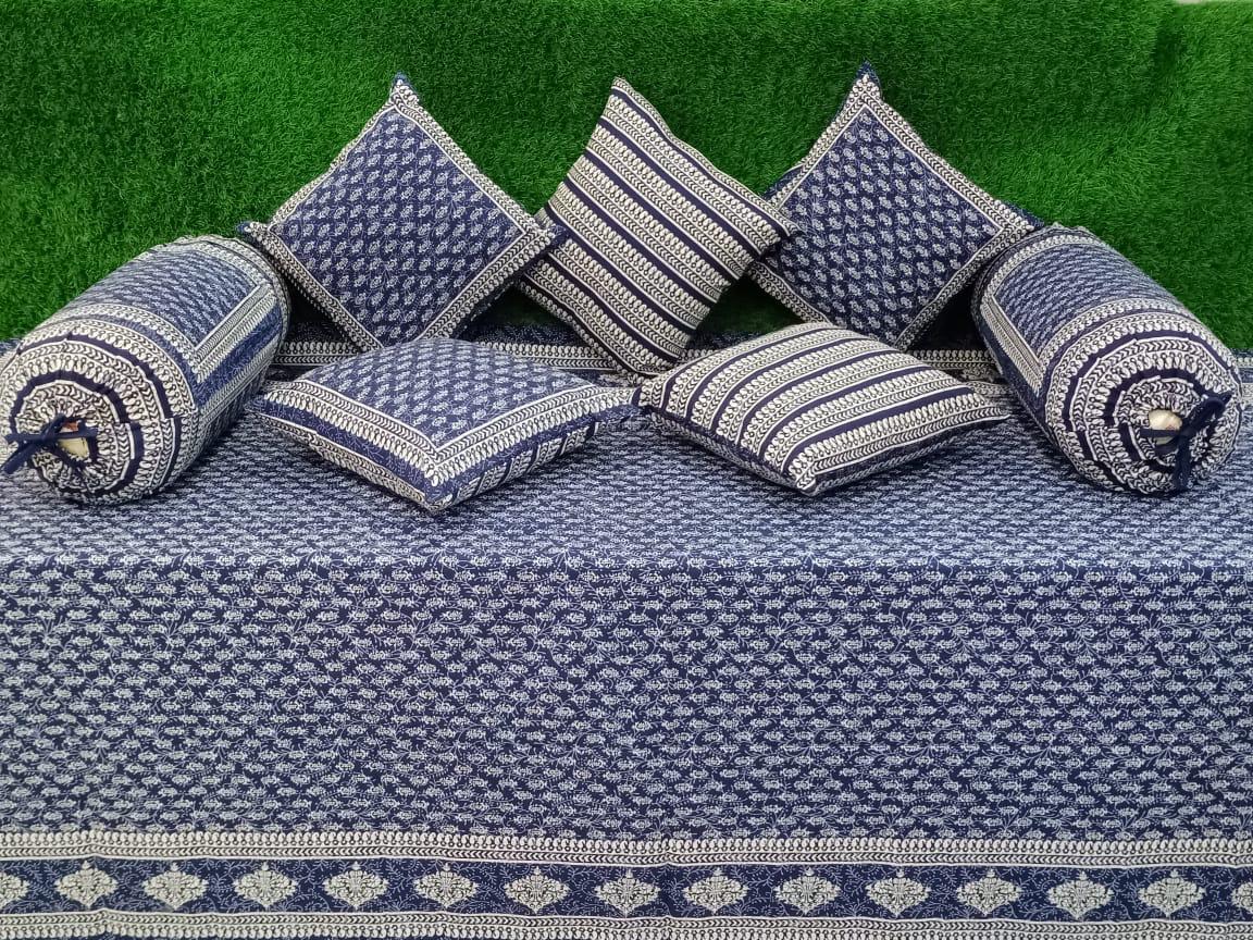 Designer Checkered Printed Diwan Sets by HOMIEKART