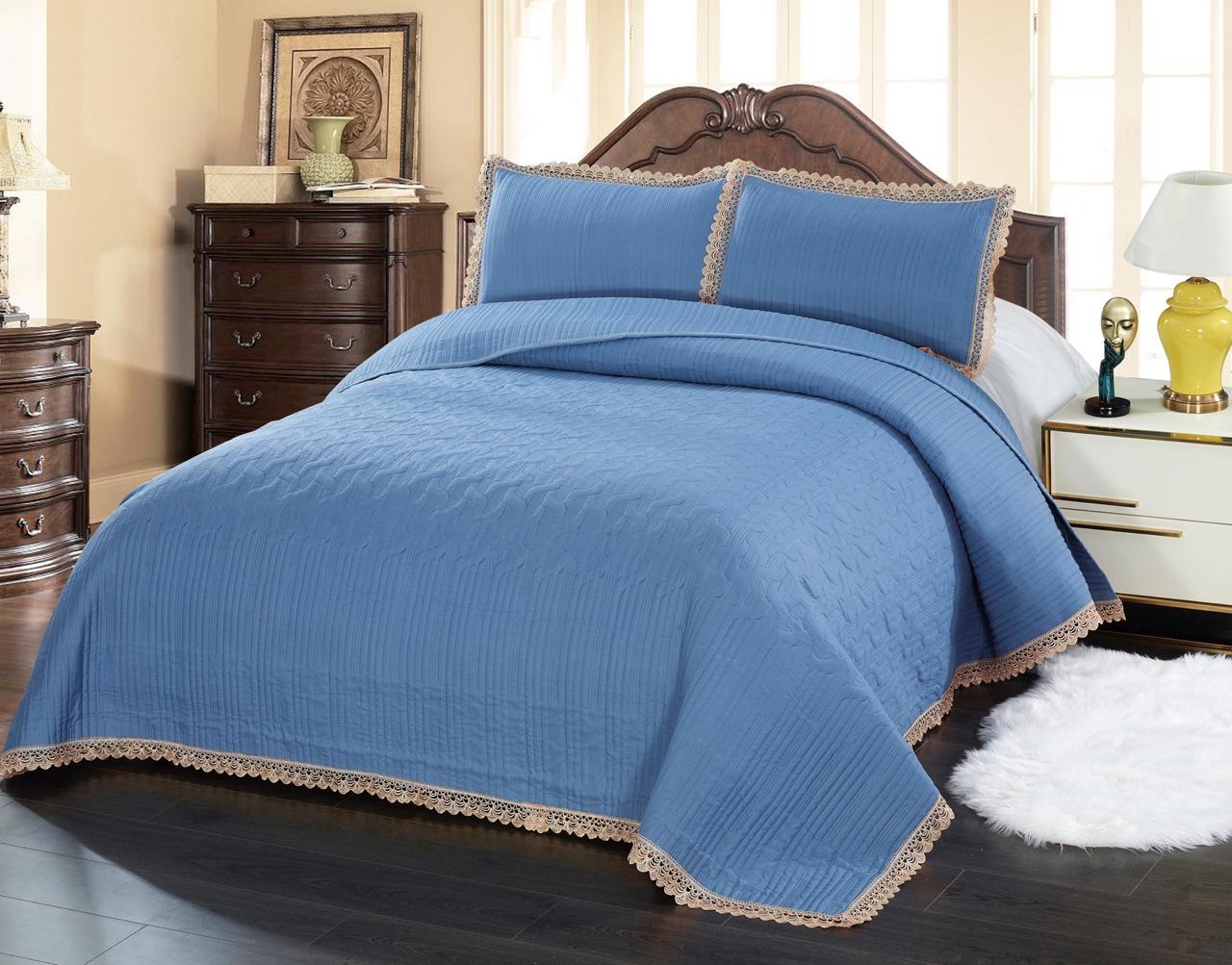 Solid Color Ultrasonic Quilted Double Bedcover by METROPOLIS