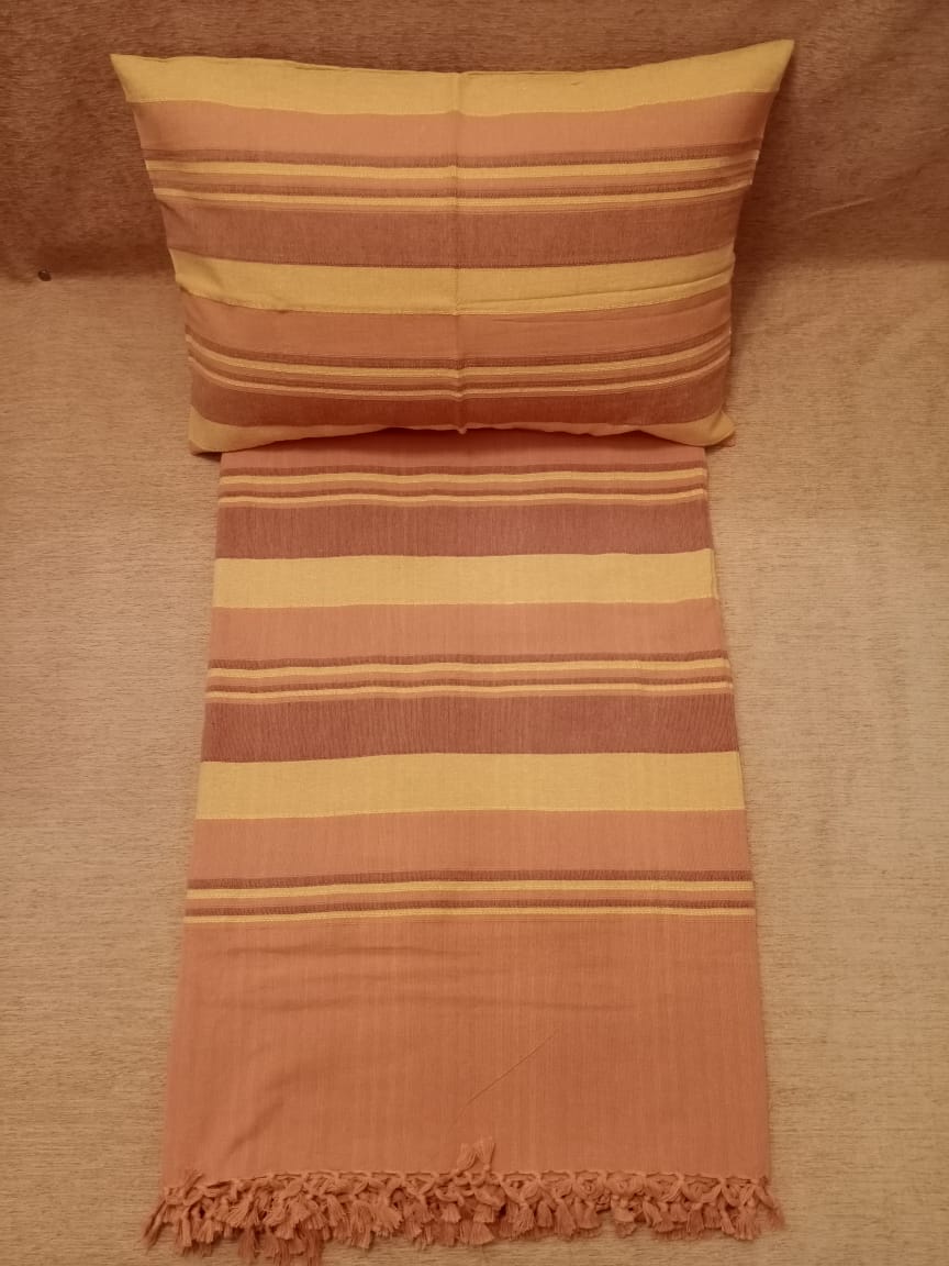 Handloom Cotton Striped Double Bedcover BY HOMIEKART