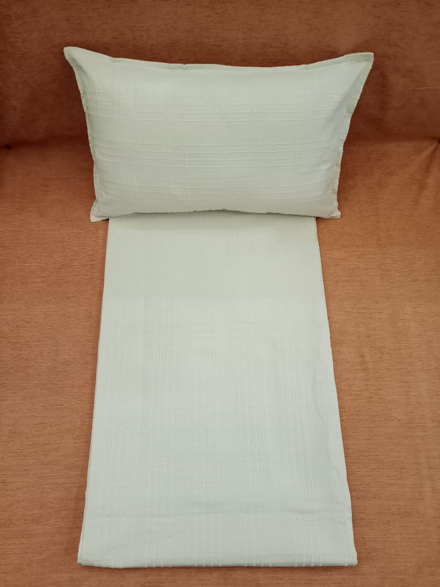 Handloom Cotton White Ribbed Double Bedcover BY HOMIEKART