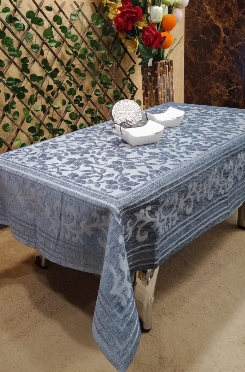 Elegant Velvet Self Work Center Table Cover by Homiekart
