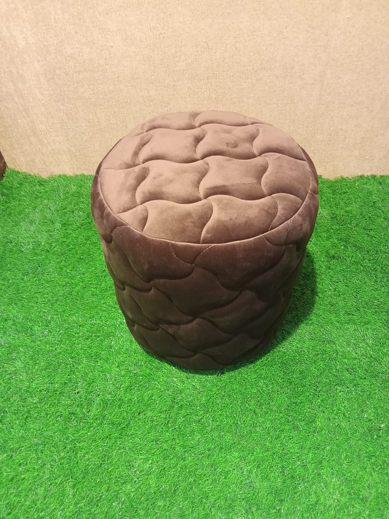 Velvet Emboss Trendy Pouffes by HOMIEKART