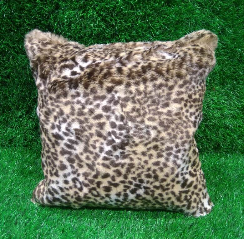 Beautiful  Animal Printed Faux Fur Cushion Cover