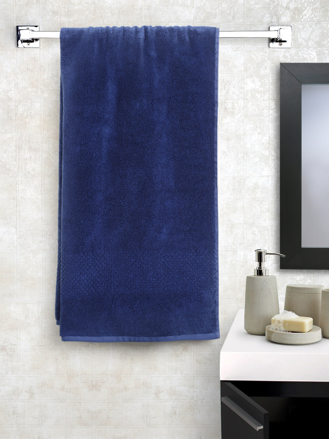 SWIFT DRY Navy Blue Medium Bath Towel By SPACES