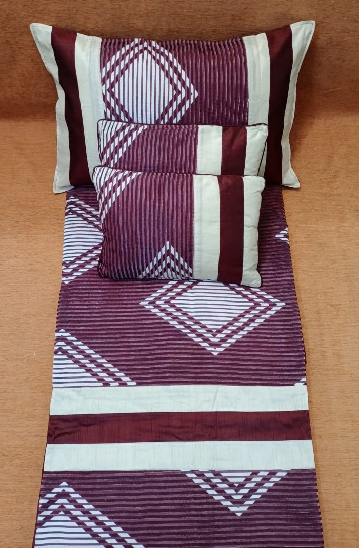 Geometrically Woven Silk Quilted Bedding Set by Homiekart