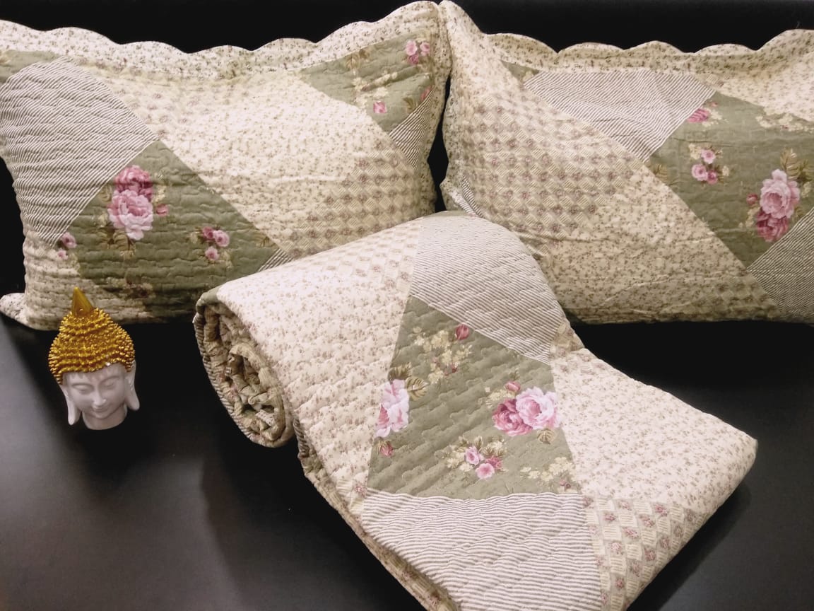 Beautiful Ultrasonic Stitched Bedcover Set  by HOMIEKART