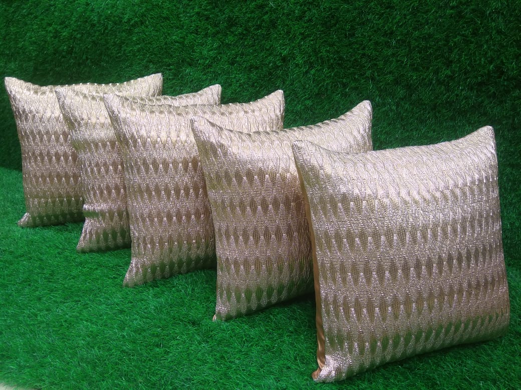 VISCOSE ZARI Cushion Covers by HOMIEKART.