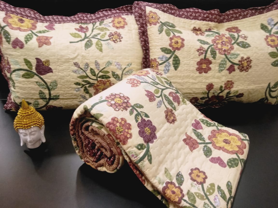 Beautiful Ultrasonic Stitched Bedcover Set  by HOMIEKART