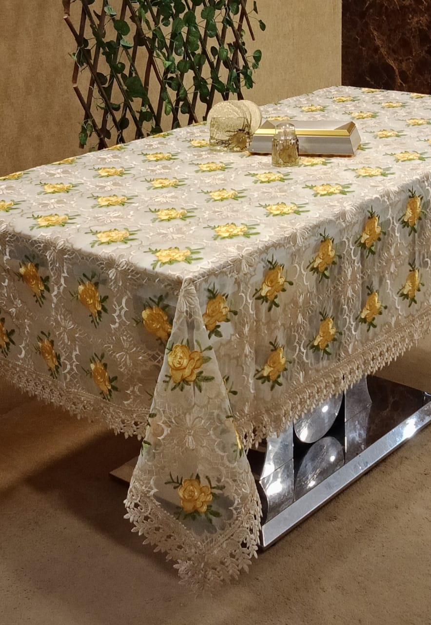 Beautiful Tissue Embroidered Table Covers by Homiekart