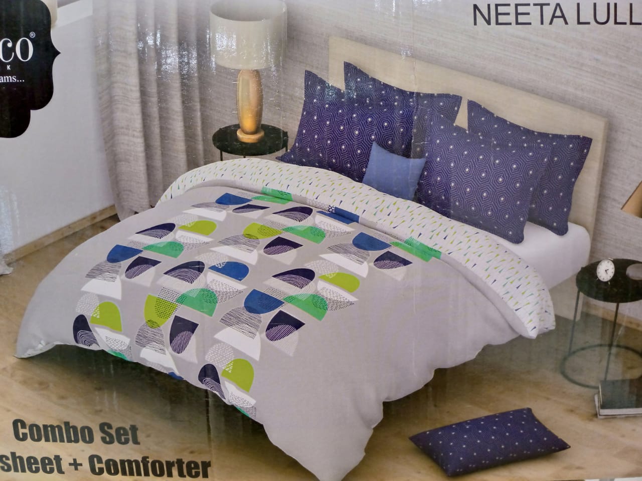 100% Superior Cotton Combo Set :Comforter + Bedsheet  By Portico
