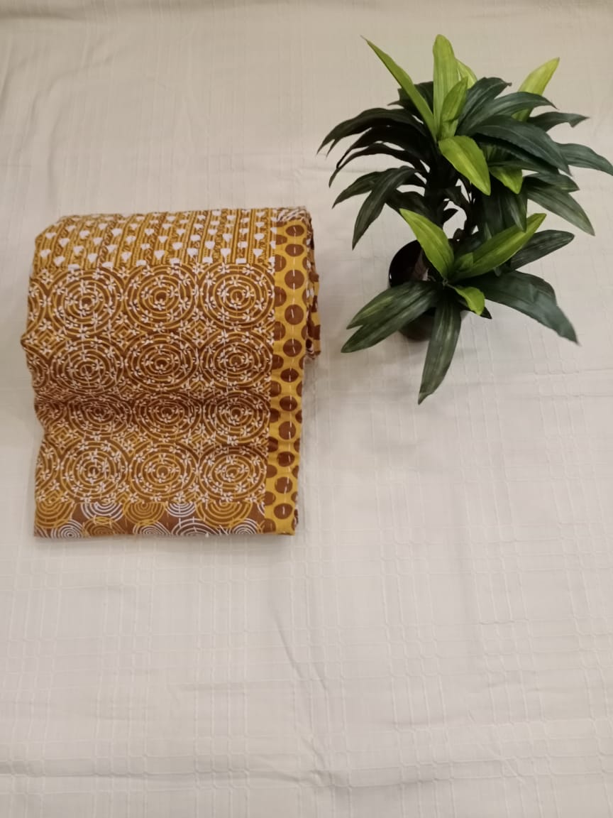 KANTHA WORK  DOUBLE BEDCOVER SET BY HOMIEKART