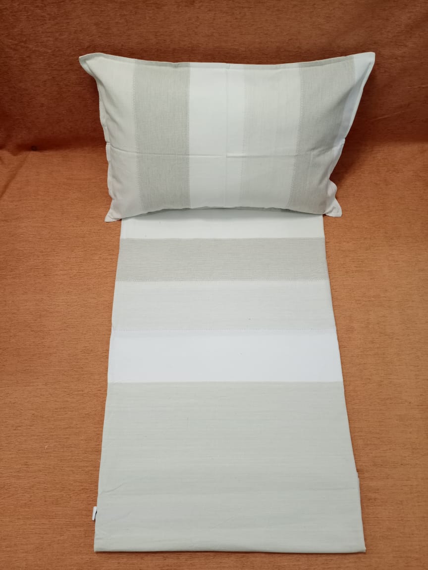 Handloom Cotton Multi Striped Woven Double Bedcover BY HOMIEKART