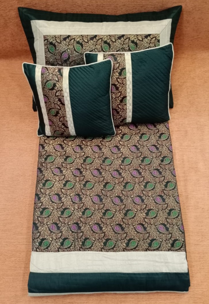 Beautifully Printed Silk Quilted Bedding Set by Homiekart