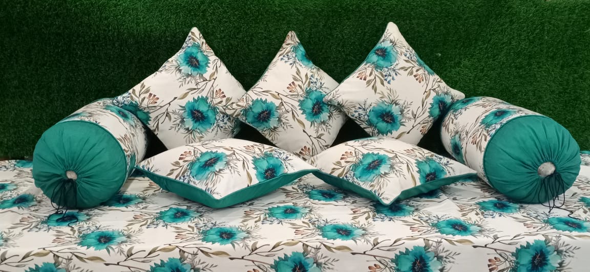 Designer Pure Cotton Printed Diwan Set by HOMIEKART