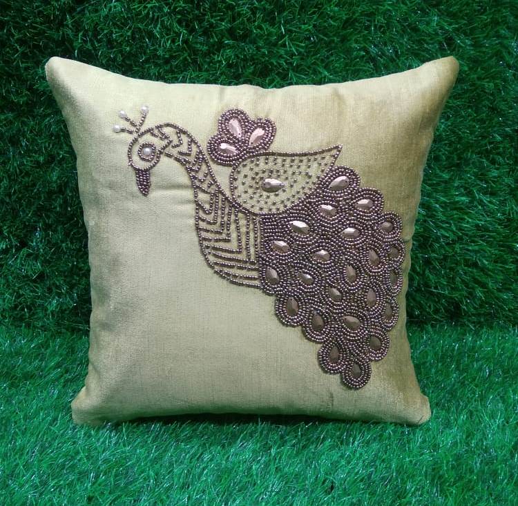 Beads Embroidered Cushion Covers by HOMIEKART.