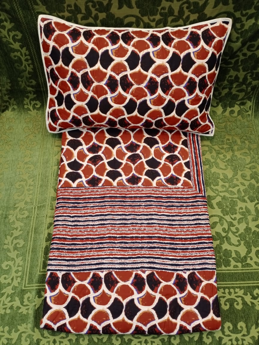 Handloom Cotton Quilted Double Bedcover BY HOMIEKART