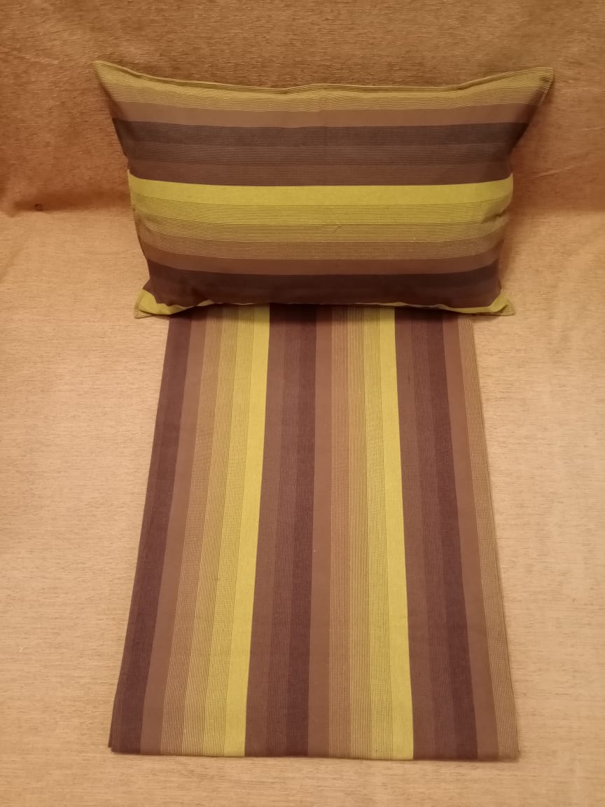Handloom Cotton Multi Striped Woven Double Bedcover BY HOMIEKART